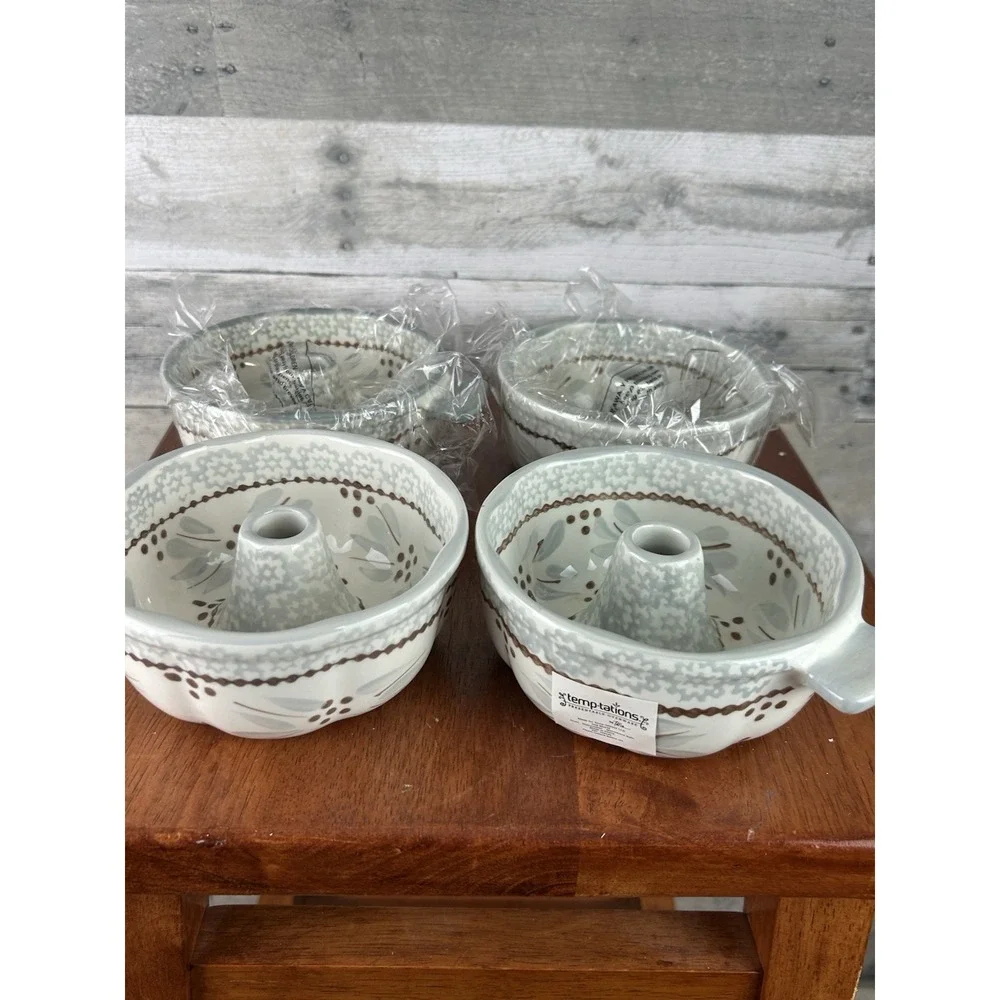 Temp-tations Temptations by Tara Old World Gray Individual Bundt Bowls, 4